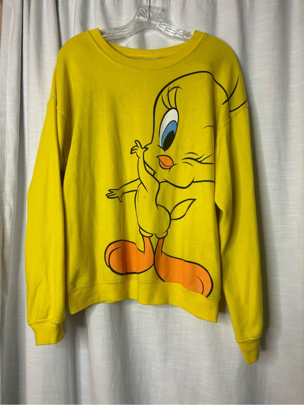 Looney Toons Yellow Tweety Graphic Crewneck Sweater